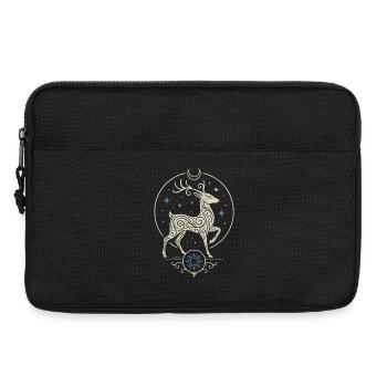 Celtic Yule Deer with Sun and Moon - Laptop bag 13" - black - Front