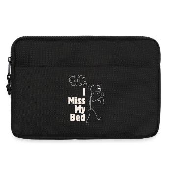 Ich vermisse das Bett – lustige Grafiken mit Kaffee - Laptoptasche 13" - Schwarz - Vorne