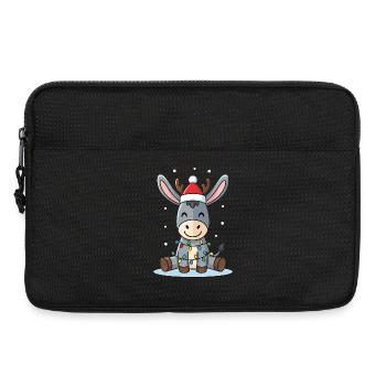 Mignon âne elfe cadeau de Noël mignon Wint - Sacoche pour ordinateur portable 13 pouces - noir - Devant