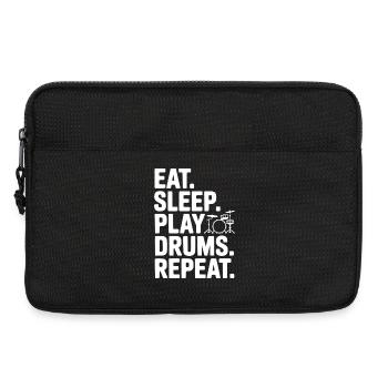 Eat. Sleep. Play Drums. Repeat. - Laptop bag 13" - black - Front