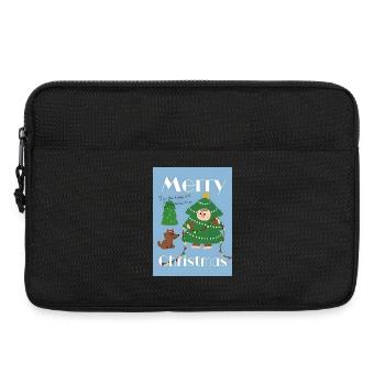 Illustration de sapin de Noël mignon - Sacoche pour ordinateur portable 13 pouces - noir - Devant