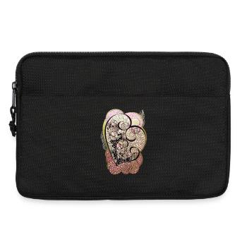 Heart Ornament Golden Pink Foliage - Laptop bag 13" - black - Front