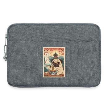 Pug Ramen Japanese Vintage Style - Laptop bag 13" - heather grey - Front
