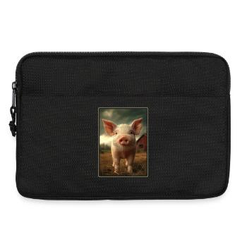 Schweine Schwein - Laptoptasche 13" - Schwarz - Vorne