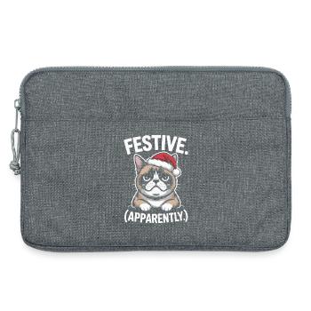 Festliche stimmungsvolle Katzen-Weihnachtsstimmung - Laptoptasche 13" - Grau meliert - Vorne