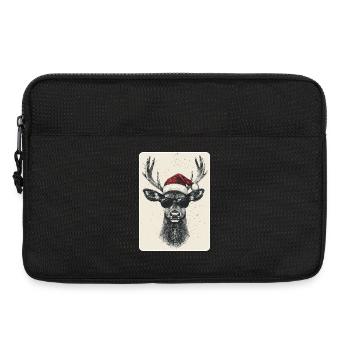 Rentier Hirsch Geweih Reindeer Vintage Weihnachten - Laptoptasche 13" - Schwarz - Vorne