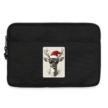 Rentier Hirsch Geweih Reindeer Vintage Weihnachten - Laptoptasche 13" - Schwarz - Vorne