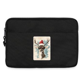 Rentier Hirsch Geweih Reindeer Vintage Weihnachten - Laptoptasche 13" - Schwarz - Vorne