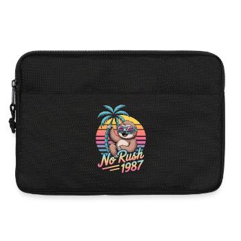 No Rush 1987 Faultier Retro Sunset - Laptoptasche 13" - Schwarz - Vorne