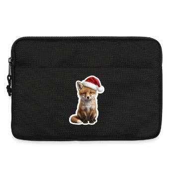 Le renard malin attend les cadeaux - Sacoche pour ordinateur portable 13 pouces - noir - Devant