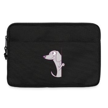 Funny Peeking Dachshund Puppy Dog, Puppies Lover - Laptop bag 13" - black - Front