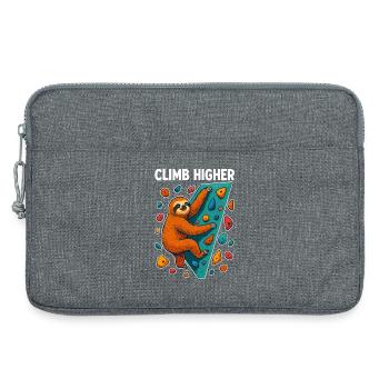Bouldering Sloth Climbing Gift - Laptop bag 13" - heather grey - Front
