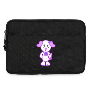 KawaiiDOGGOS - Imprimé floral - Sacoche pour ordinateur portable 13 pouces - noir - Devant