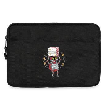 Powered By Pizza 6. Geburtstag Roboter - Laptoptasche 13" - Schwarz - Vorne