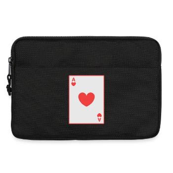 Carte rouge as de cœur - Sacoche pour ordinateur portable 13 pouces - noir - Devant