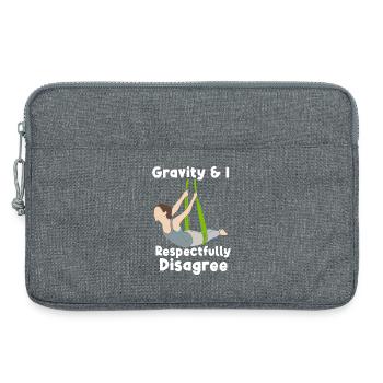 Funny Aerial Yoga Gravity Disagree Art Tee - Laptop bag 13" - heather grey - Front