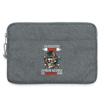 Ich diskutiere nicht - Ich erkläre nur... - Laptoptasche 13" - Grau meliert - Vorne