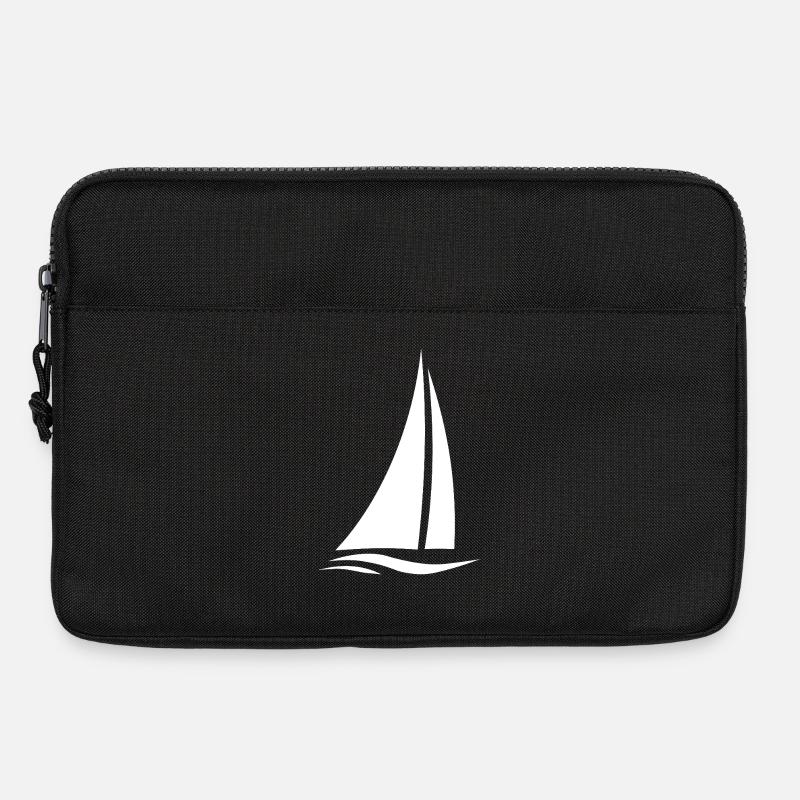 Weißes Segelboot über Wellen - Laptoptasche 13" - Schwarz