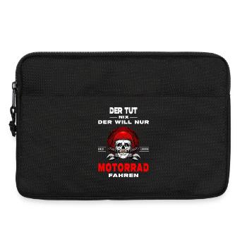 Il ne fait rien, il veut juste faire de la moto - Sacoche pour ordinateur portable 13 pouces - noir - Devant
