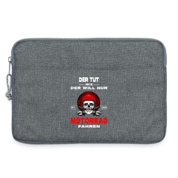 Il ne fait rien, il veut juste faire de la moto - Sacoche pour ordinateur portable 13 pouces - gris chiné - Devant