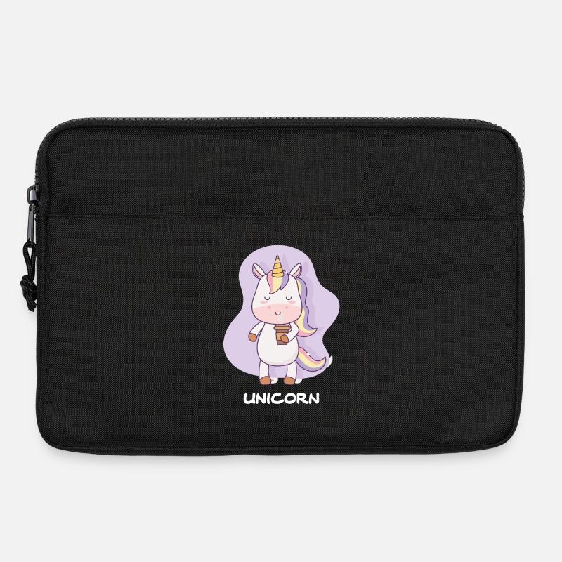 Coffee-drinking unicorn - Laptop bag 13" - black