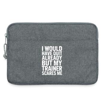 Gym Fear: My Trainer Scares Me - Laptop bag 13" - heather grey - Front