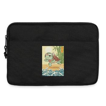 Tortue d’arts martiaux Kawaii - Sacoche pour ordinateur portable 13 pouces - noir - Devant