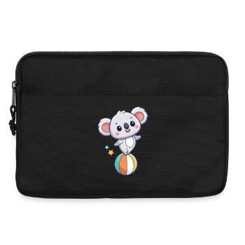 Kawaii-Koala über Ballon und Sterne - Laptoptasche 13" - Schwarz - Vorne