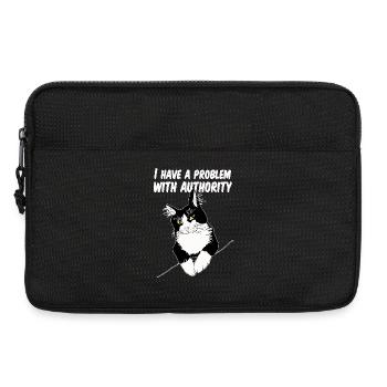 Cat Defies Authority - Laptop bag 13" - black - Front