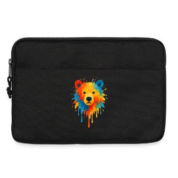 Bären-Aquarell-Tropfende Chroma-Kunst - Laptoptasche 13" - Schwarz - Vorne