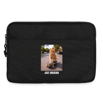 Just Cruising Skateboarding Cat Meme - Laptop bag 13" - black - Front