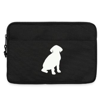 Silhouette du chien assis - Sacoche pour ordinateur portable 13 pouces - noir - Devant