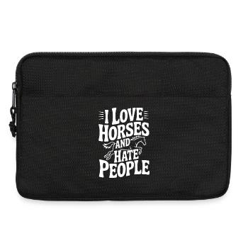 I Love Horses and Hate People - Laptop bag 13" - black - Front