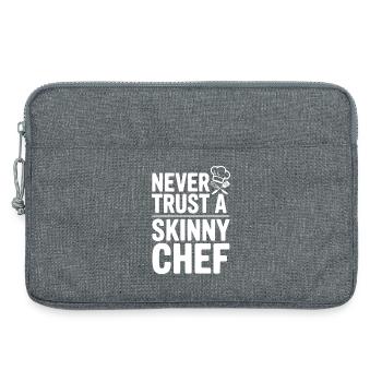 Vertraue niemals einem dünnen Koch - Laptoptasche 13" - Grau meliert - Vorne