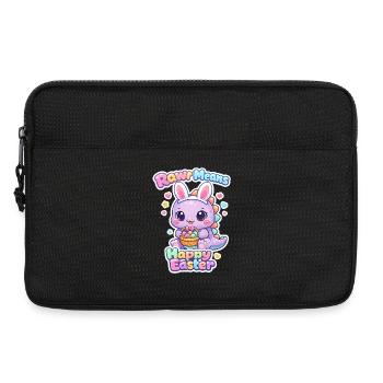 Bunnies Kids Easter Rawr Dino Happy Easter - Laptop bag 13" - black - Front