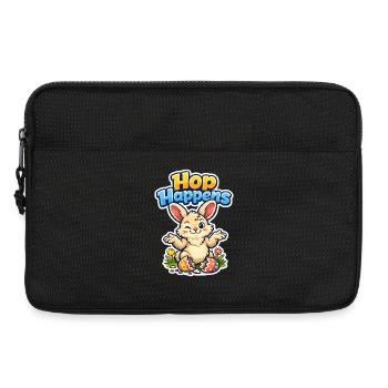 Süßer Osterhase mit buntem Ei und Schriftzug - Laptoptasche 13" - Schwarz - Vorne