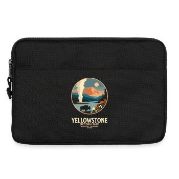 Yellowstone Geyser Landscape Emblem - Laptop bag 13" - black - Front