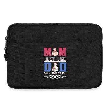Cadeau drôle de maman – Comme papa, mais avec un t-shirt plus malin - Sacoche pour ordinateur portable 13 pouces - noir - Devant