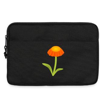 Marguerite orange sur tige vert citron - Sacoche pour ordinateur portable 13 pouces - noir - Devant