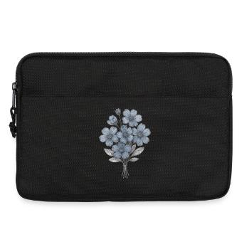 Blaues Blumenbouquet Aquarell - Laptoptasche 13" - Schwarz - Vorne