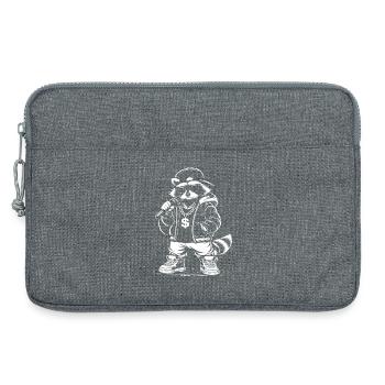 Rappeur de raton laveur avec du bling - Sacoche pour ordinateur portable 13 pouces - gris chiné - Devant