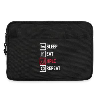 HPLC Performance Chromatography Eat Sleep Repeat - Laptop bag 13" - black - Front