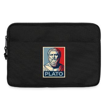 Portrait de Platon dans un design rétro - Sacoche pour ordinateur portable 13 pouces - noir - Devant