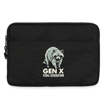 Vintage Raccoon Gen X Feral Generation - Laptop bag 13" - black - Front