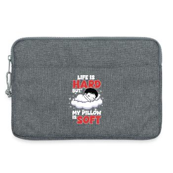 Sleep Cloud Life is Hard My Pillow Soft - Laptop bag 13" - heather grey - Front