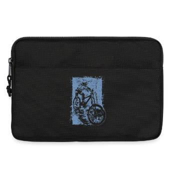 BMX Mountainbike Downhill Silhouette Grunge - Laptoptasche 13" - Schwarz - Vorne