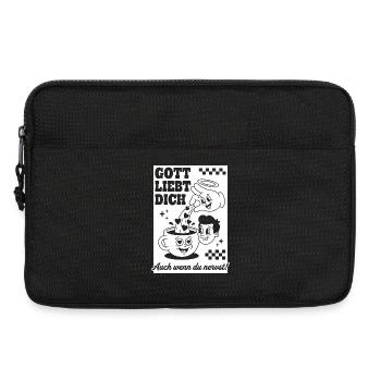 Gott liebt dich Lustig Cartoon - Laptoptasche 13" - Schwarz - Vorne