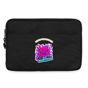 Angry Axolotl DJ – Lass den Bass Neon-Design fallen - Laptoptasche 13" - Schwarz - Vorne