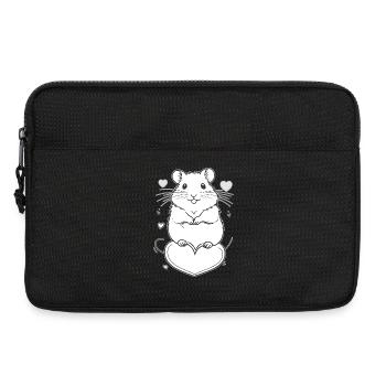Niedlicher Hamster mit Herzrahmen - Laptoptasche 13" - Schwarz - Vorne