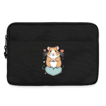 Hamster mit Herz - Laptoptasche 13" - Schwarz - Vorne